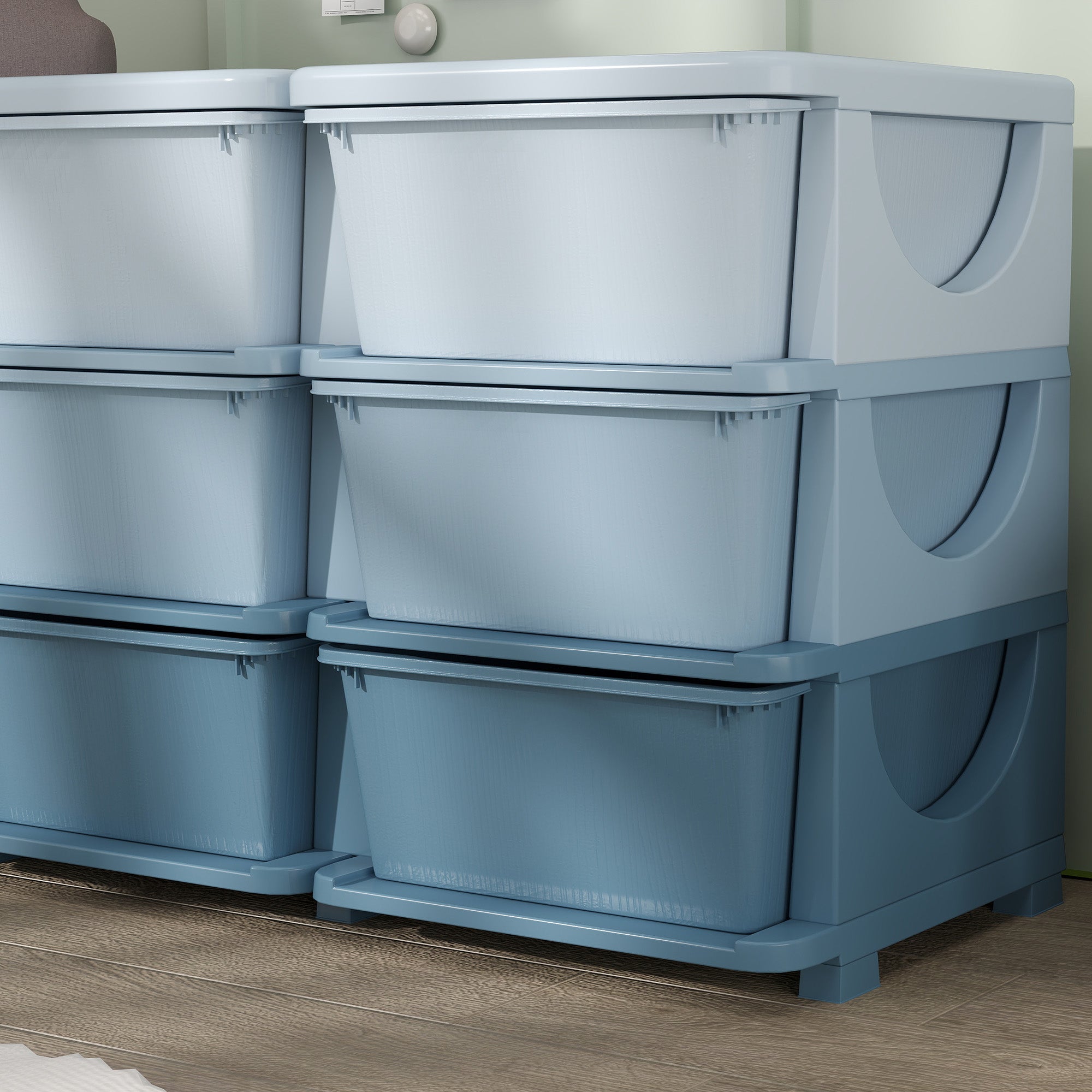 HOMCOM Kids Storage Unit, with Nine Drawers - Blue